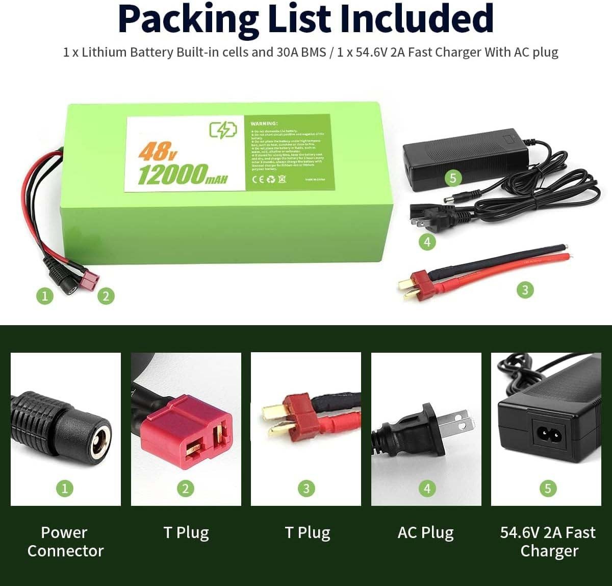 HAILONG 48V 12AH Electric Bicycles Li-ion Battery for 200W-800W EBike Scooter