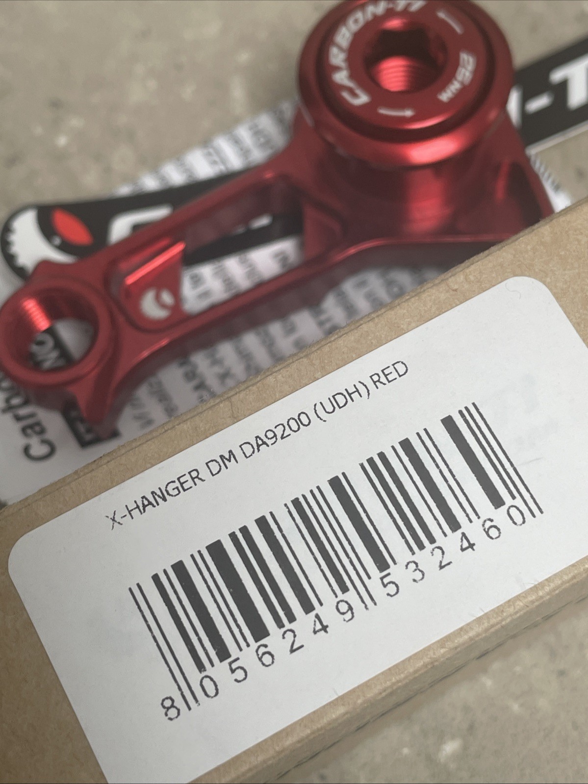Carbon-Ti X-Hanger Shimano DM Derailleur Hanger. Red