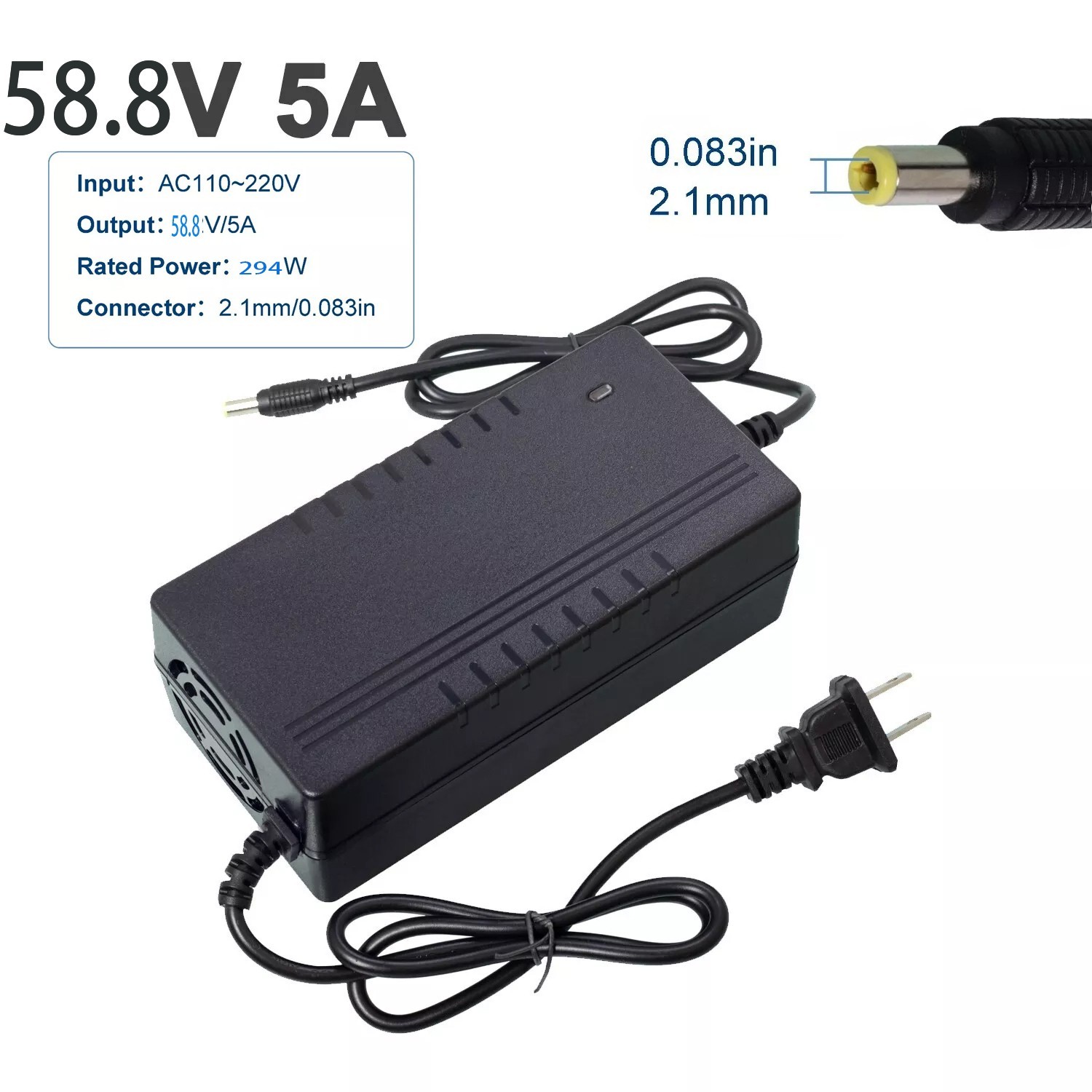 58.8V 5A Lithium-ion Smart Charger For 52V Lithium Battery Electric Bicycle