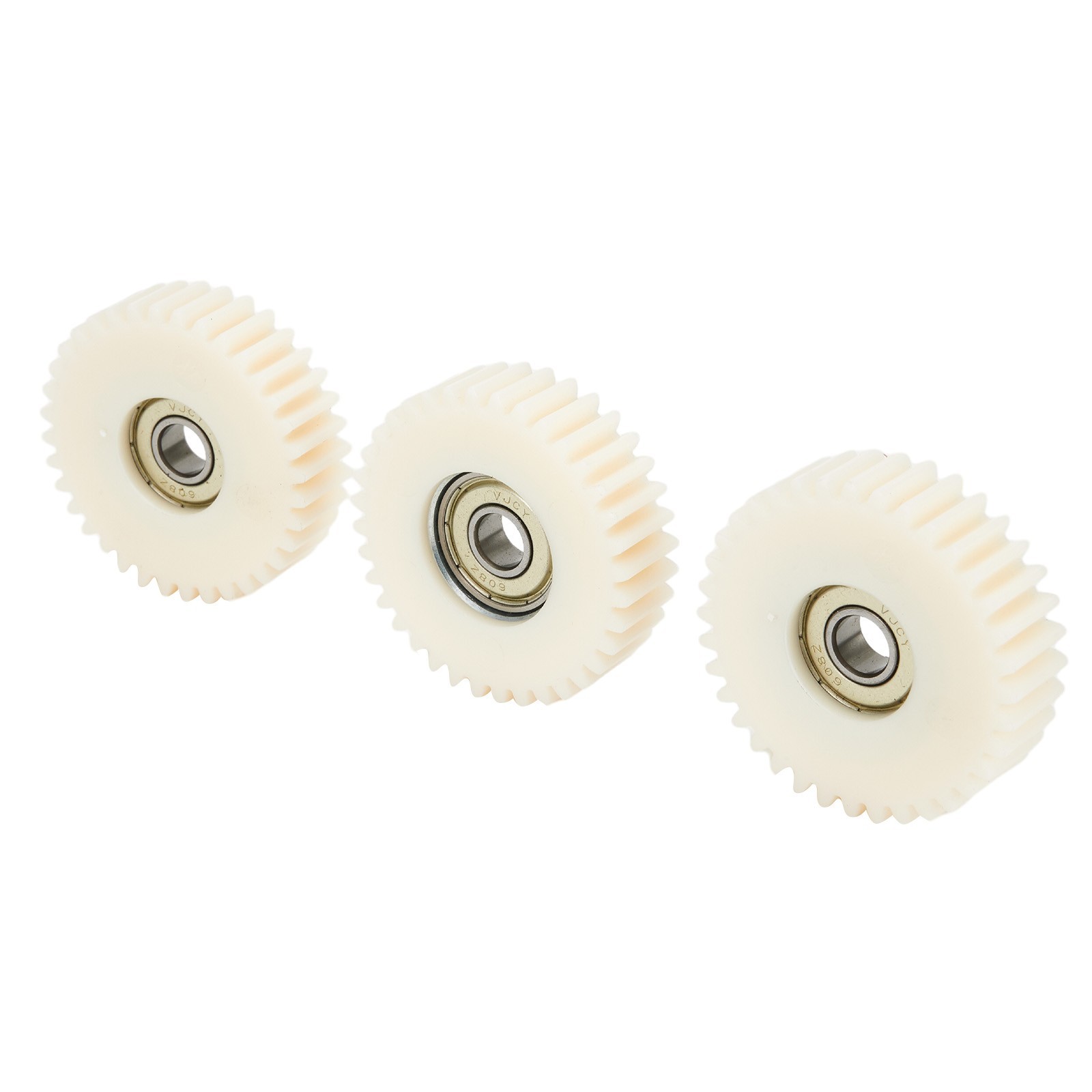 36T Gear Nylon Material Nylon Gear Wheel Hubs White Color With Bearings