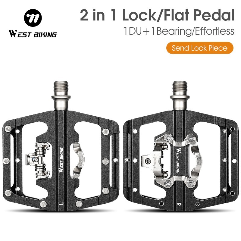 WEST BIKING Aluminum Alloy Bicycle Pedals DU Bearing SPD Bike Clipless Pedals