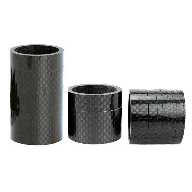 11PCS Carbon Fiber Headset Spacers Mountain Road Bike Front Fork Washers 1-1/8″