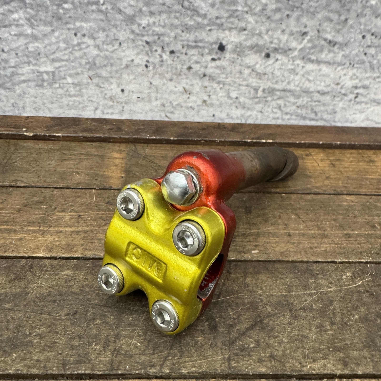 Vintage BMX Quill Stem Neck 21mm Red Yellow Painted Old School 70s 80s