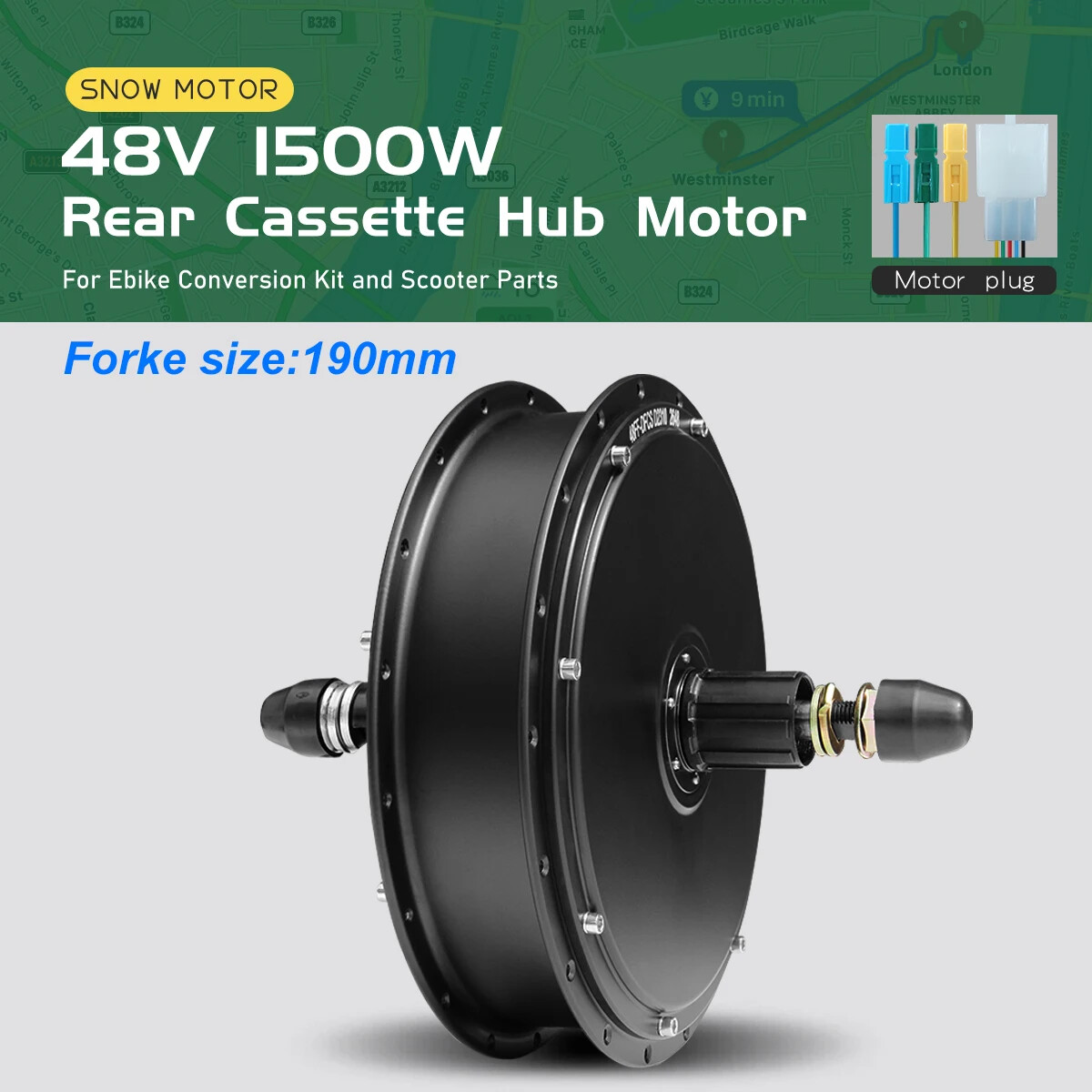Snow Electric Bike Motor 48V 1000W-2000W Front/Rear Wheel Hub Motor 4.0 Tyre