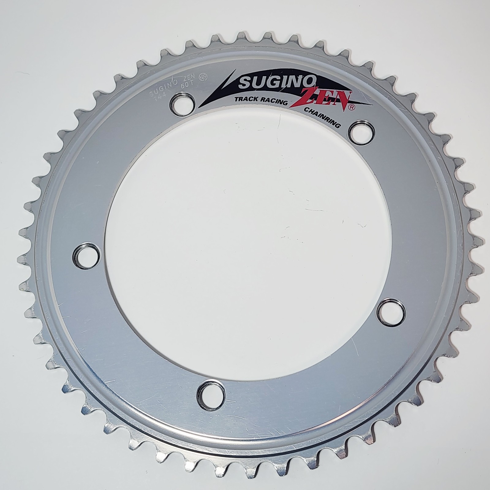 Sugino ZEN 50T NJS Track Chainring 144 BCD 1/8 Silver Keirin Fixed Japan