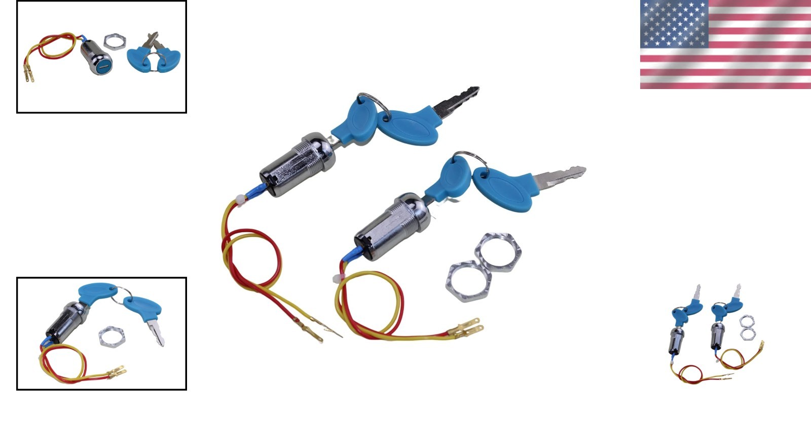 2 Sets Ignition Key Switch with Reliable Locking – For Electric Scooters & More