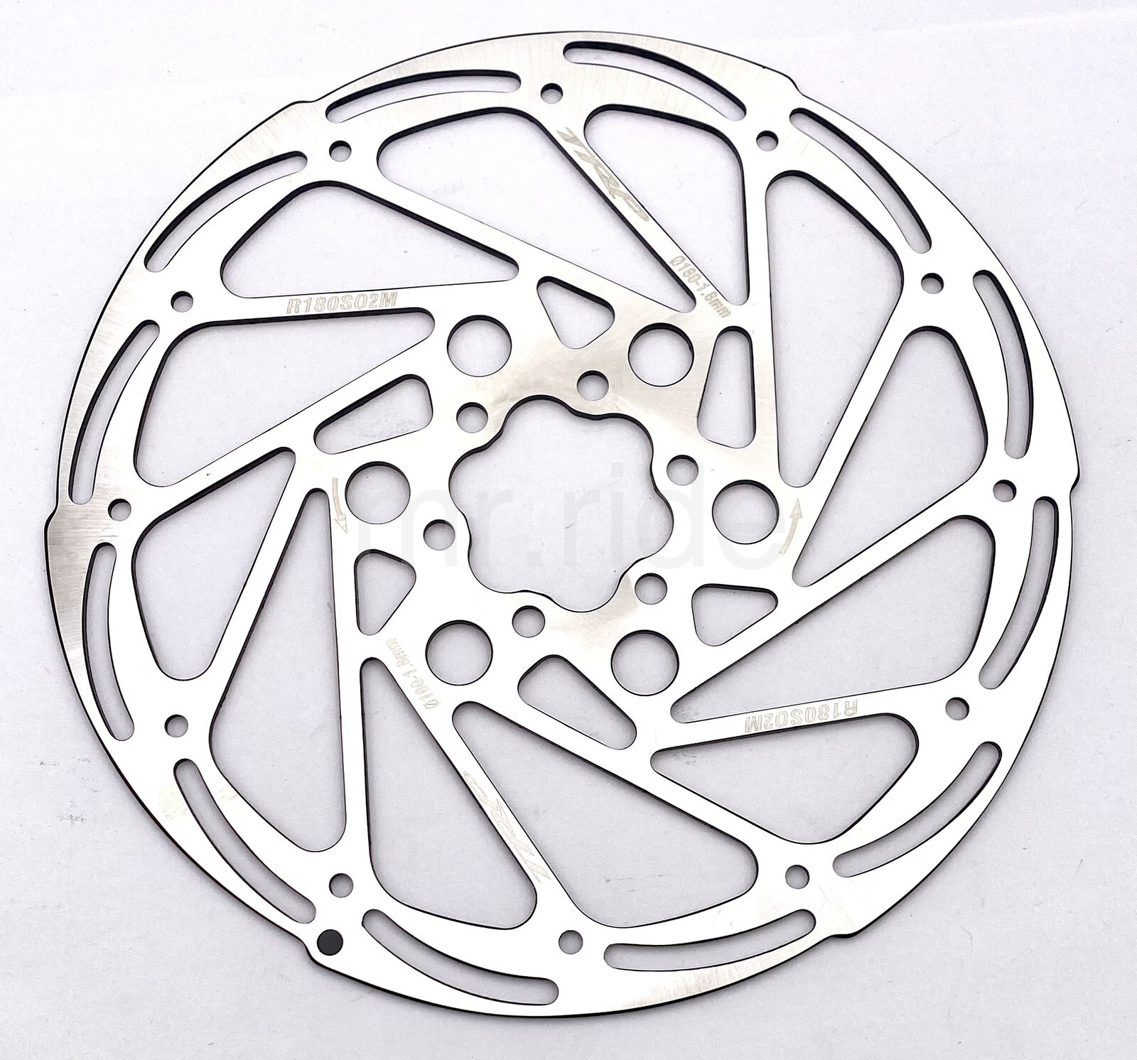 TRP R2 Disc Brake Bike Rotor, 180mm, 6-Bolt, 1.8mm Thick, Silver, R180S02M