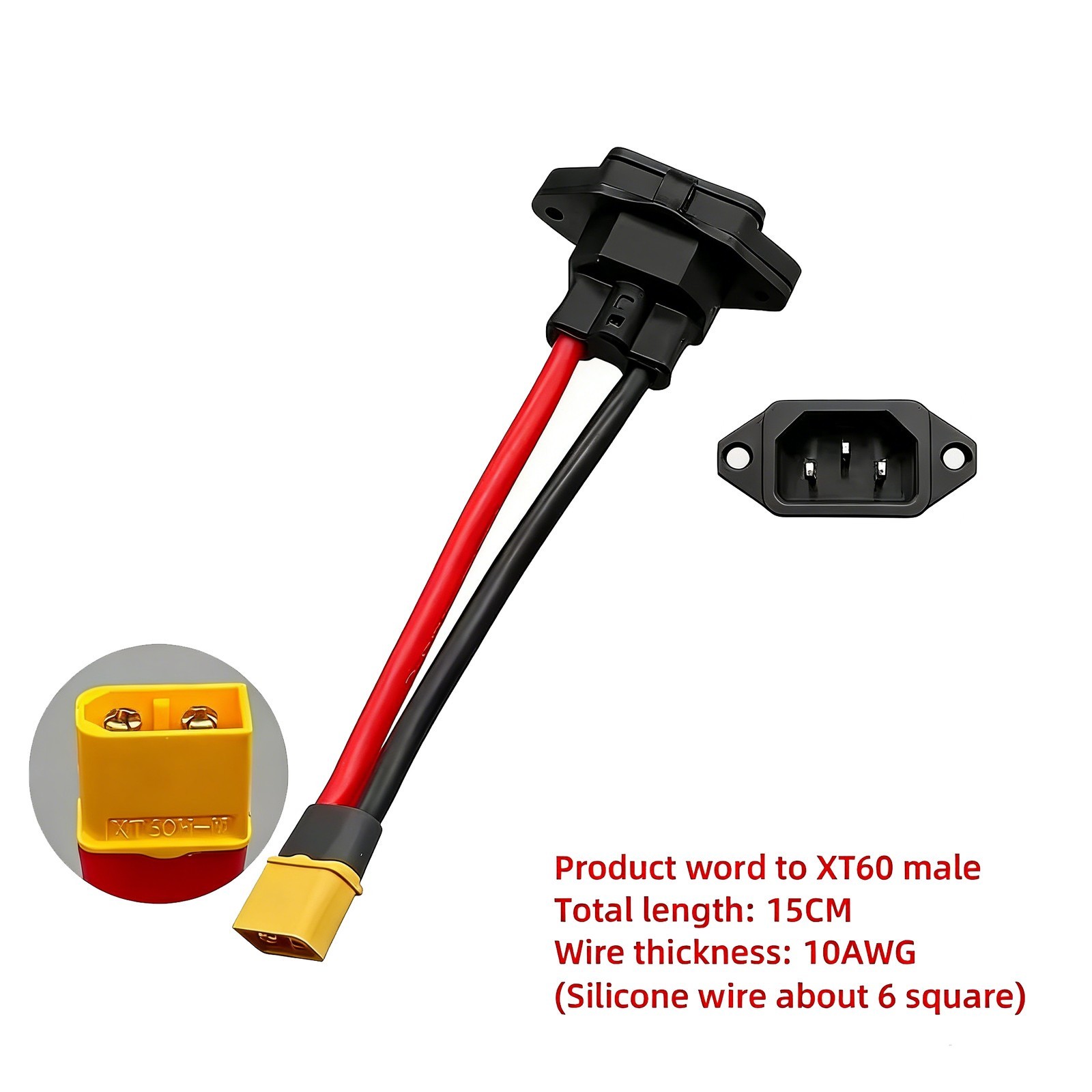 XT60/XT90 to C14 3Pin Male Female Power Socket Battery Charging Wire Connector
