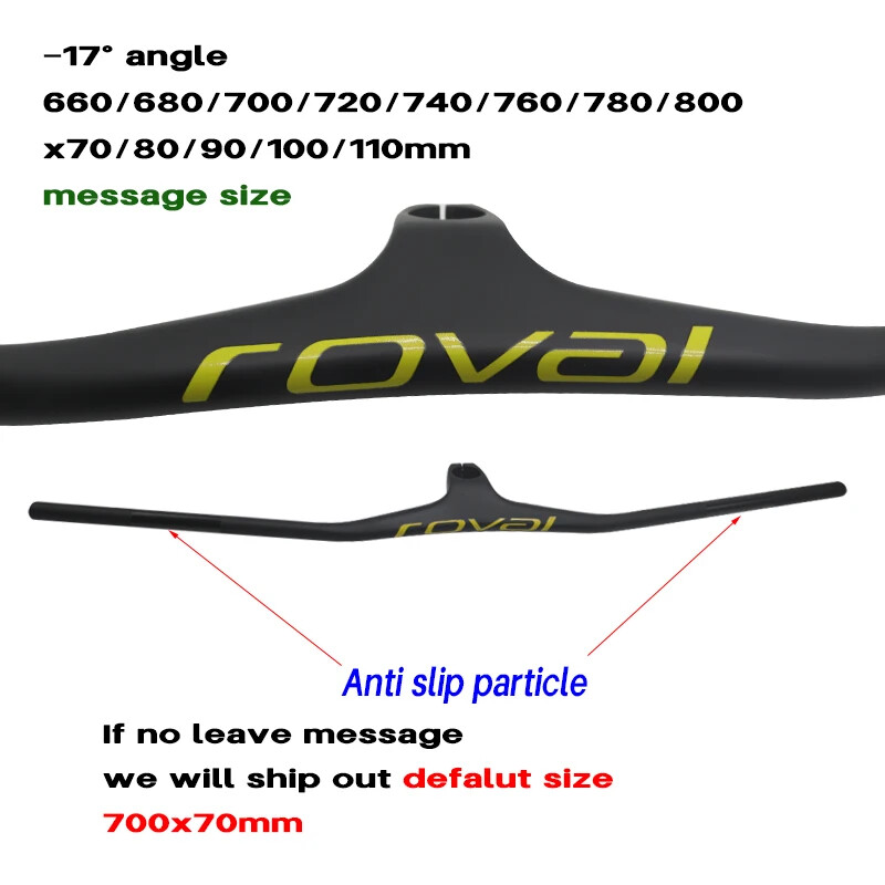 28.6mm -17 Degree Carbon Mountain Bike Integrated Handlebar with Stem 660-800mm