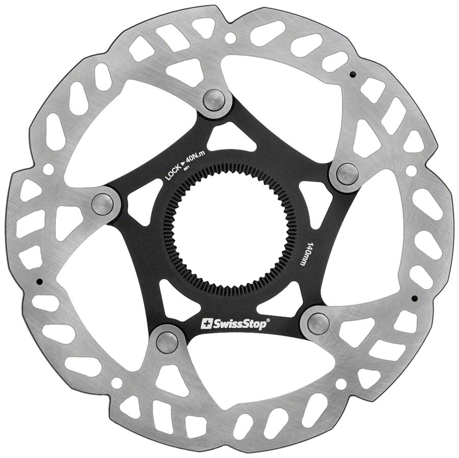 SwissStop Catalyst Pro Disc Rotor – 140mm, CenterLock, Silver/Black