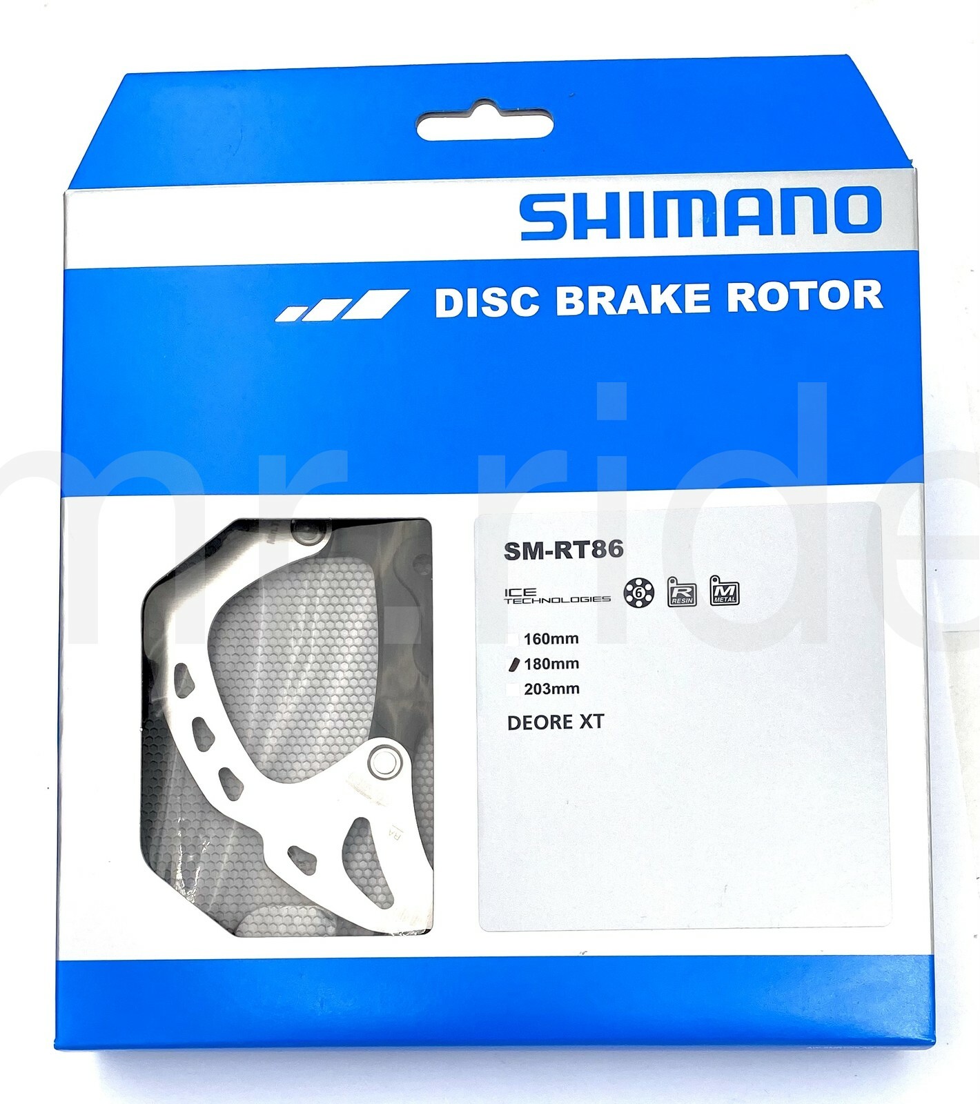 Shimano DEORE XT MTB Bicycle SM-RT86 180mm Disc Brake Rotor,ICE-TECH,6 bolts