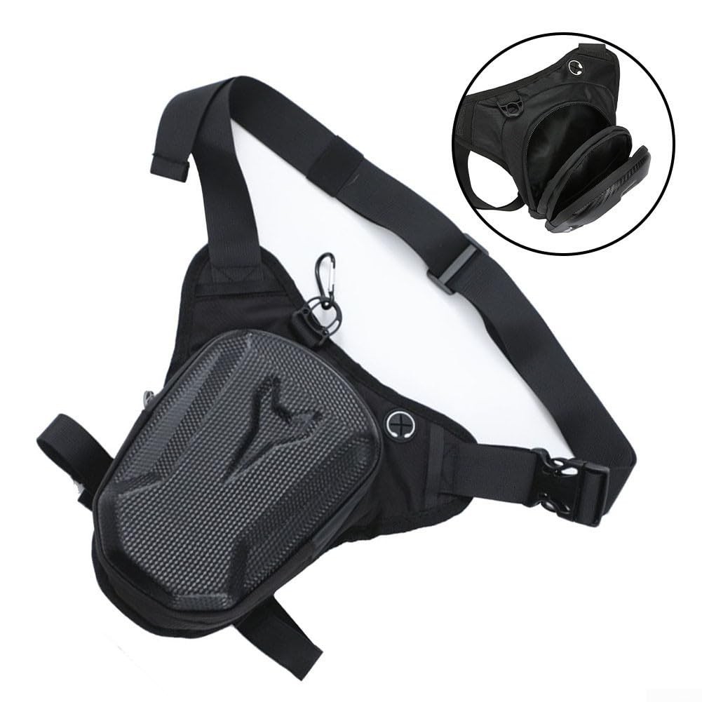 Adjustable Motorcycle Thigh Bag for Men Women 20×14.5x8cm Dual Zip Storage