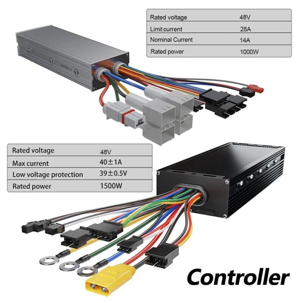48V 250W-500W Electric Bike Motor Wheel Kit Controller Waterproof Line Display