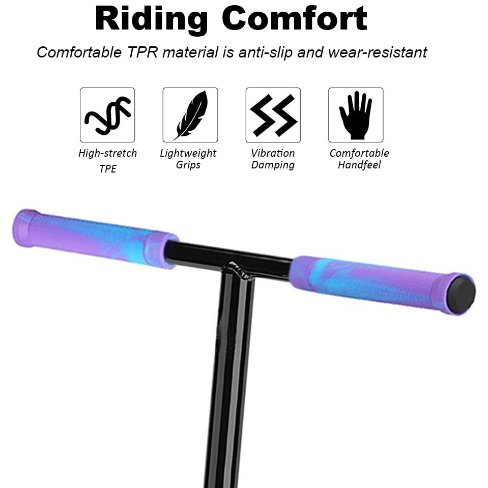 Scooter Grips – Mixed Color MTB & BMX Handlebar Grips | 145mm Soft Purple/Blue