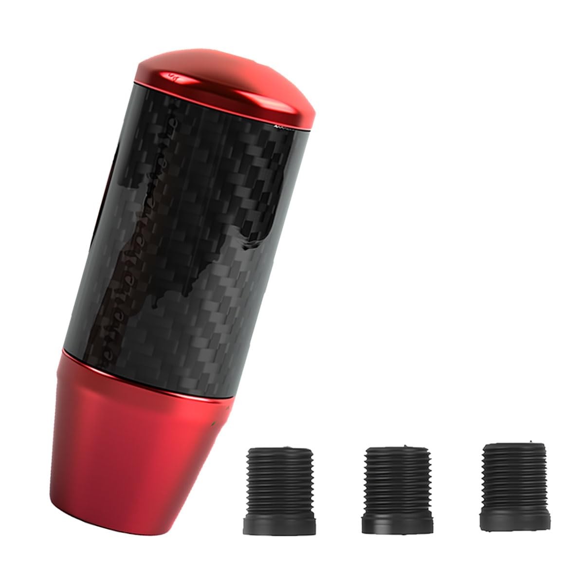 Red Carbon Fiber Gear Stick Shift Knob Manual Car Accessories Buttonless