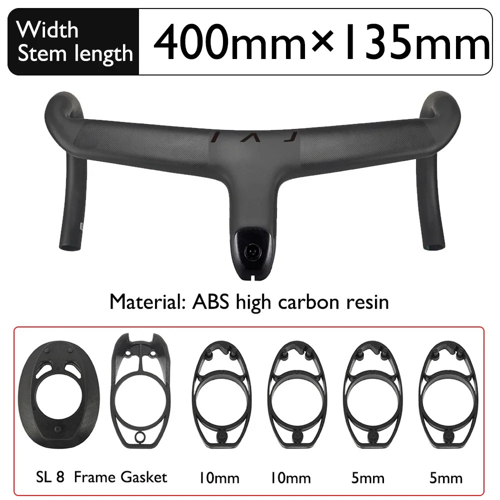 Road Bike Carbo Handlebar 6 Degree Stem Internal Cable Routing Cockpit Di2