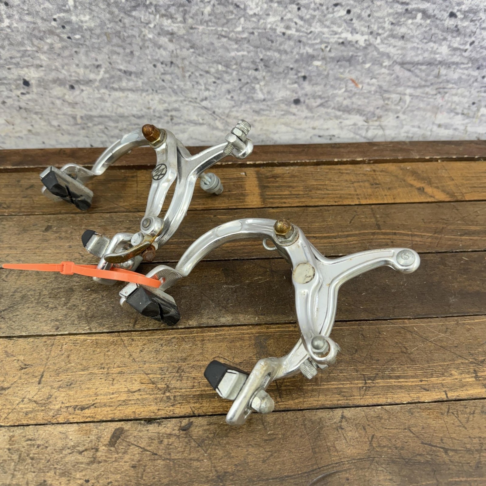 Vintage MX Brake Caliper Set 1980s BMX 1000 Silver Front Rear Old SChool 1000A