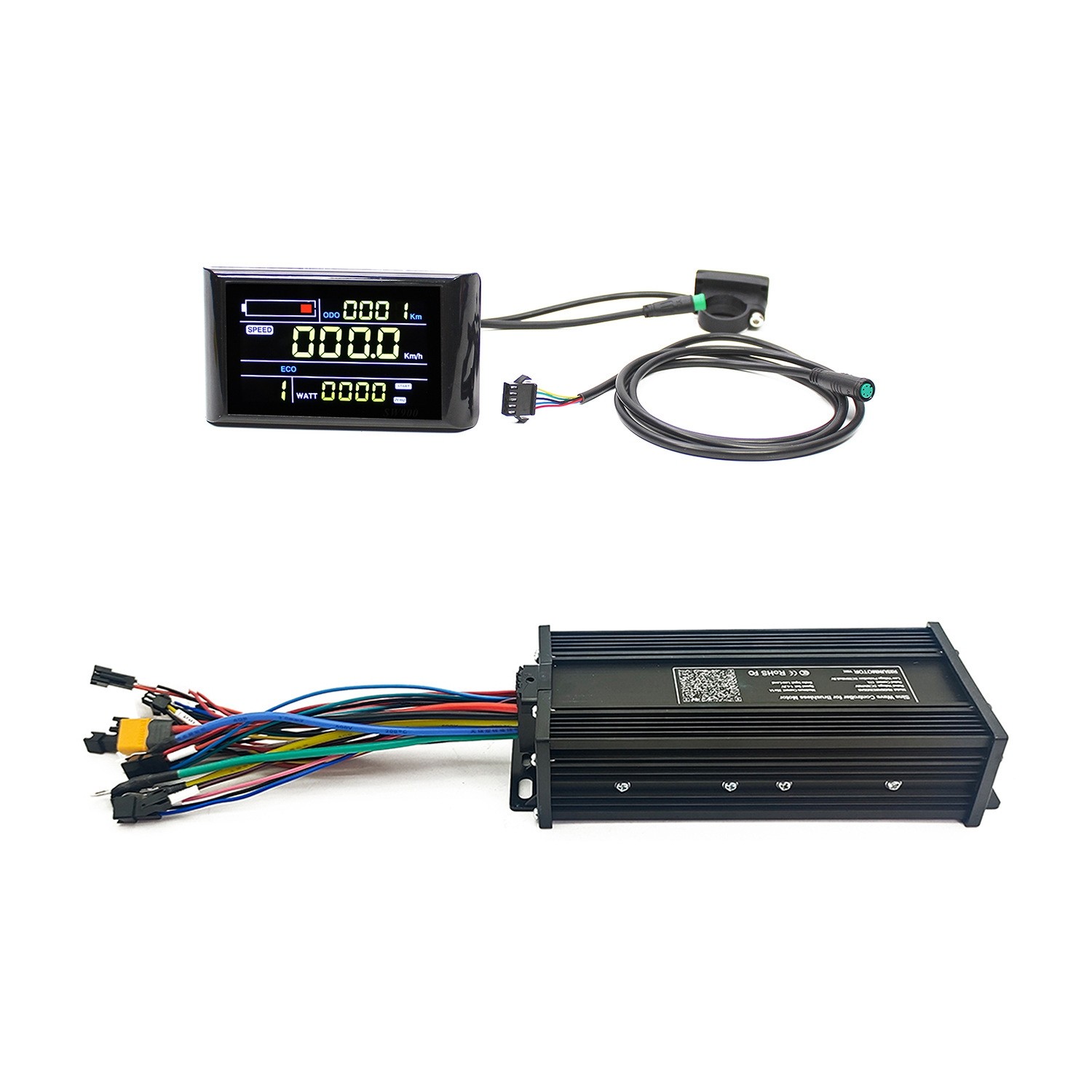 E-bike 36V 52V 72V 35A Sine Wave Controller + SW900 Colorful LCD Display Kits
