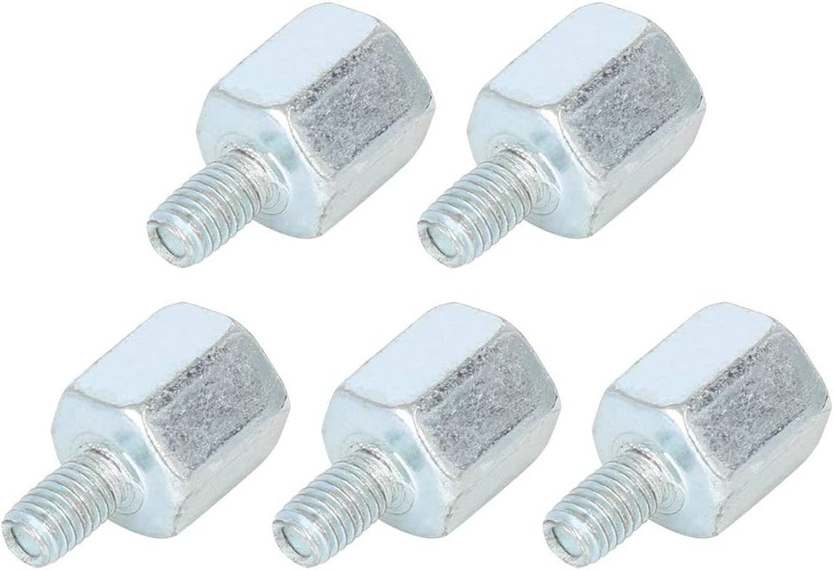 5Pcs 10Mm RH to 6Mm RH Rearview Mirrors Adapter Screws Bolt Accessories Silver T