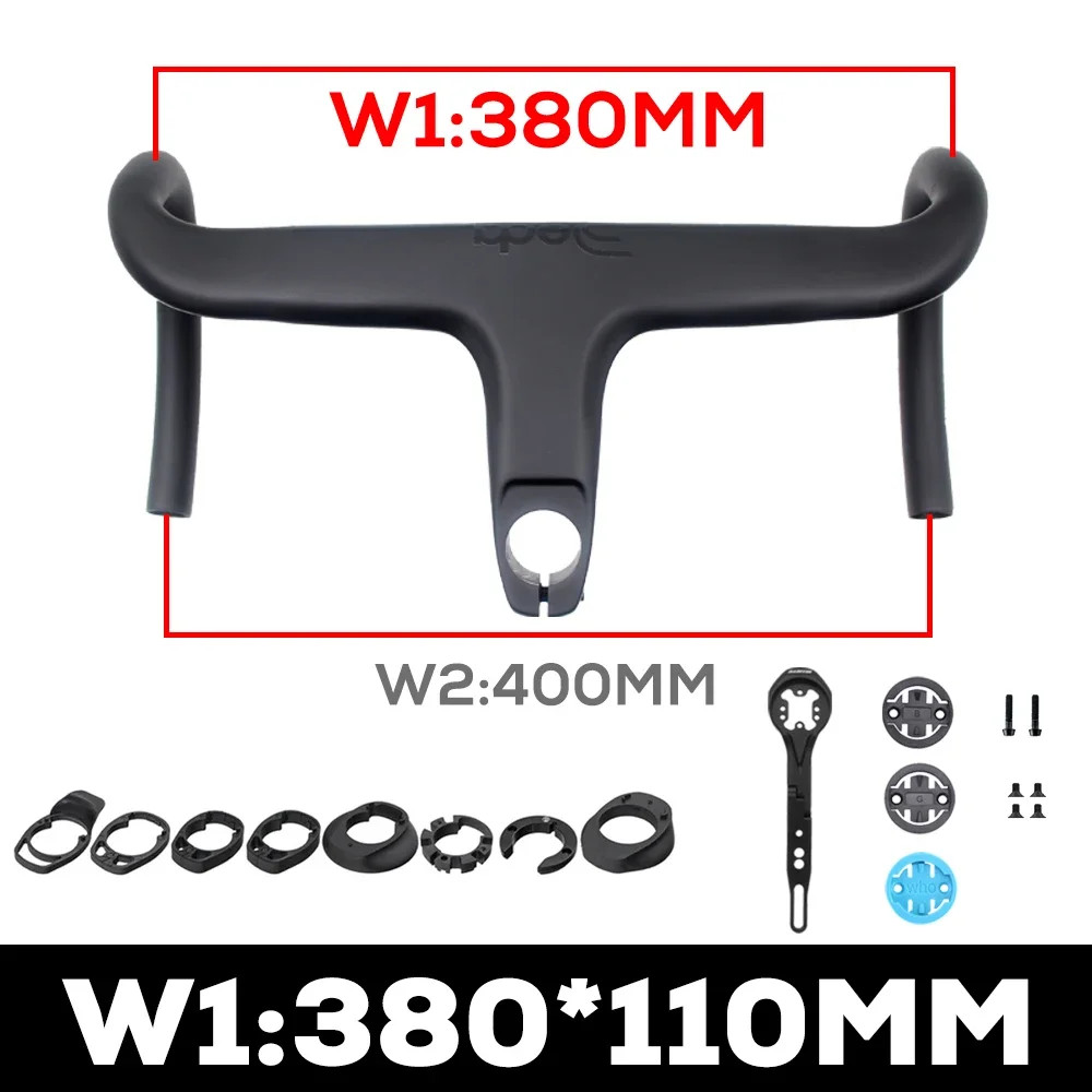 Full Carbon Bicycle Internal Cable Integrated Handlebar with Spacers and Mount