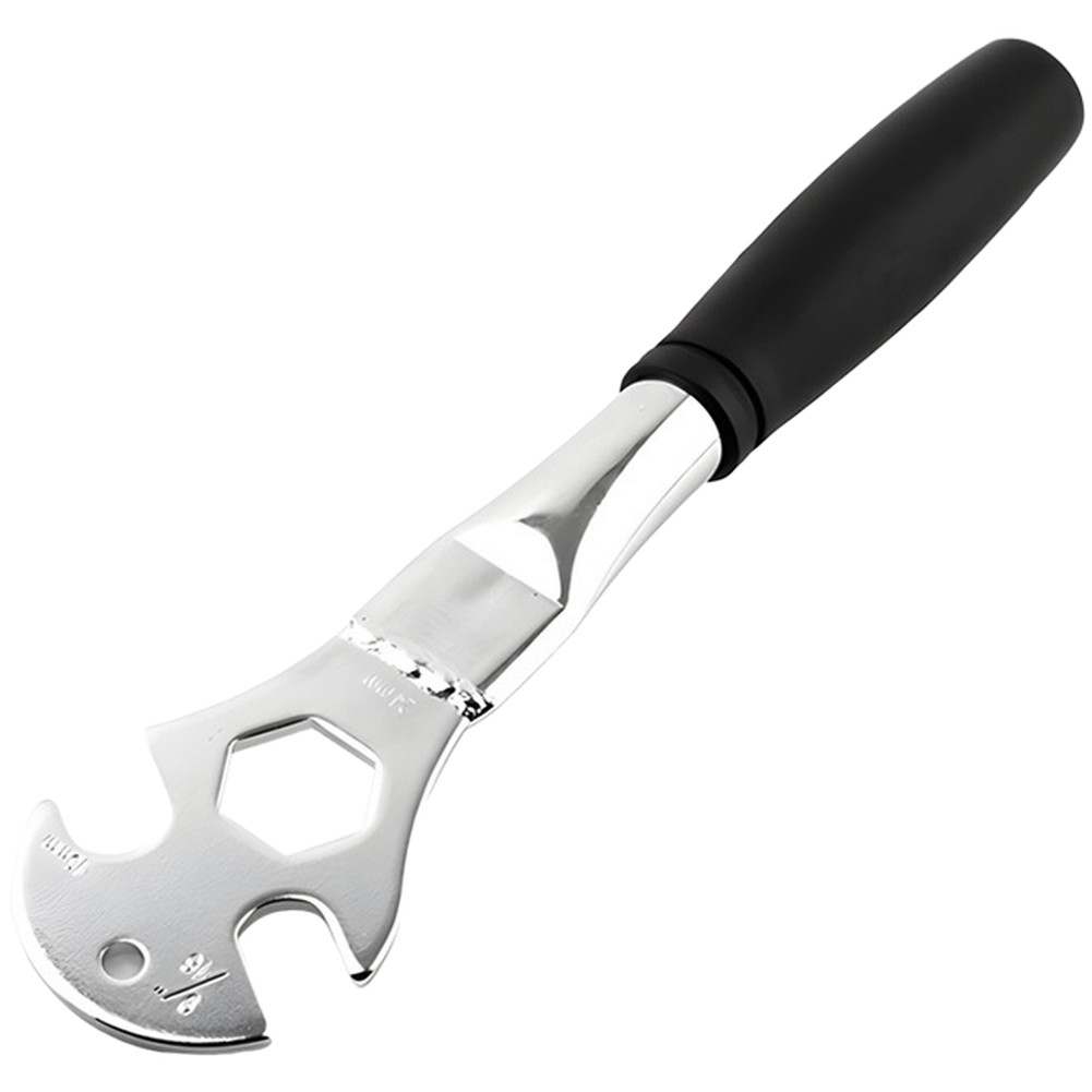 High Carbon Steel Bike Pedal Wrench 15mm 24mm Hex Socket Tool with Rubber Grip