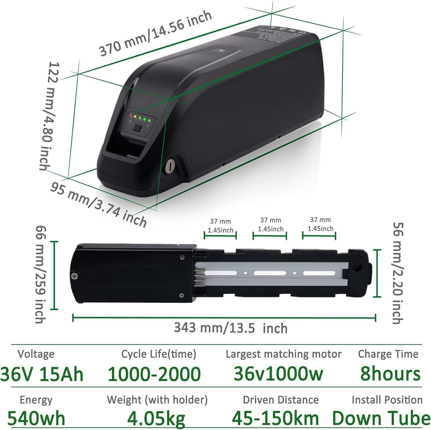36V 48V 52V 10AH/15AH/20AH 750W 1000W 1500W Ebike Lithium Battery NEW A+ Cell