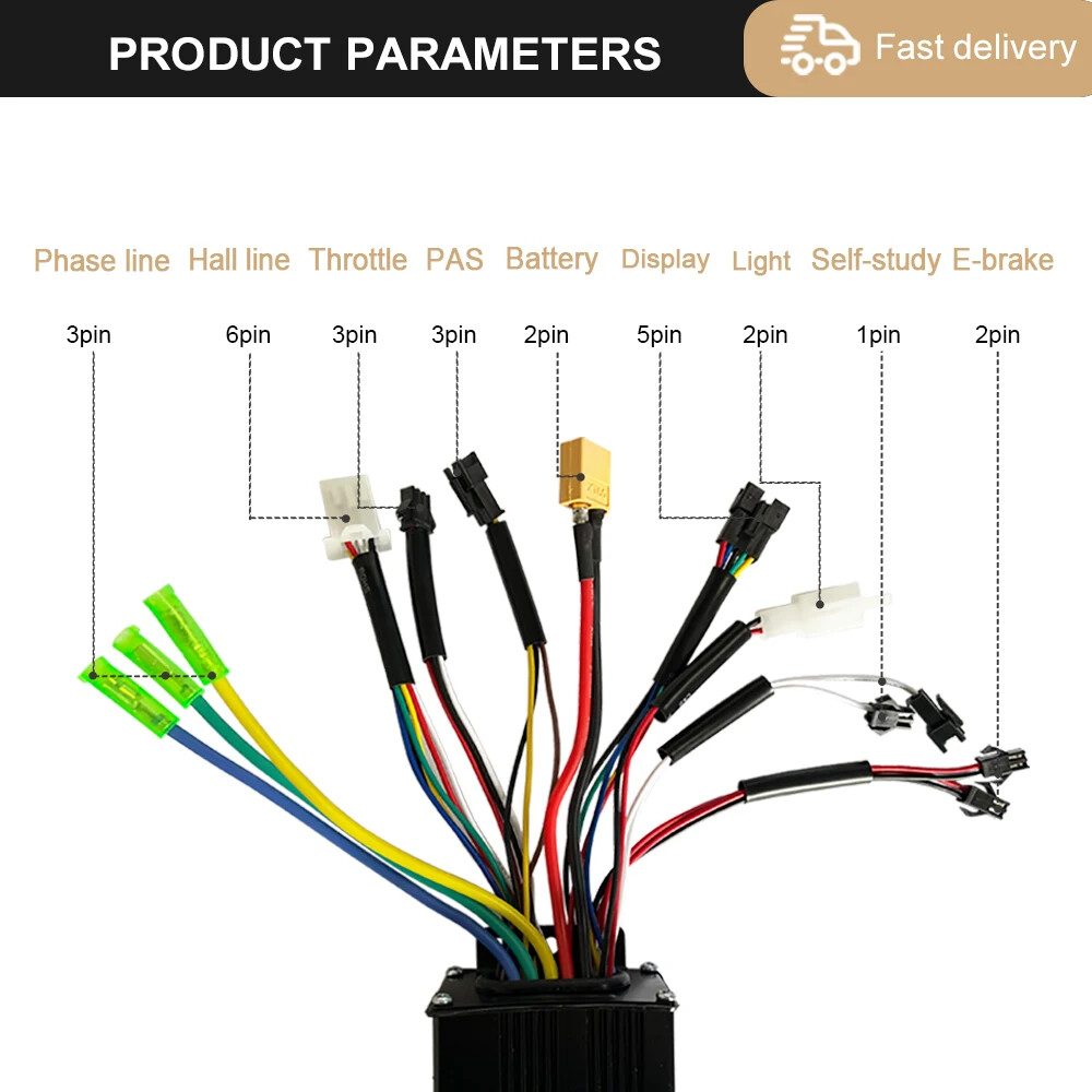 Ebike 3 Mode Sine Wave Controller 17A 26A 30A 40A with Color S-100/H-100 Display