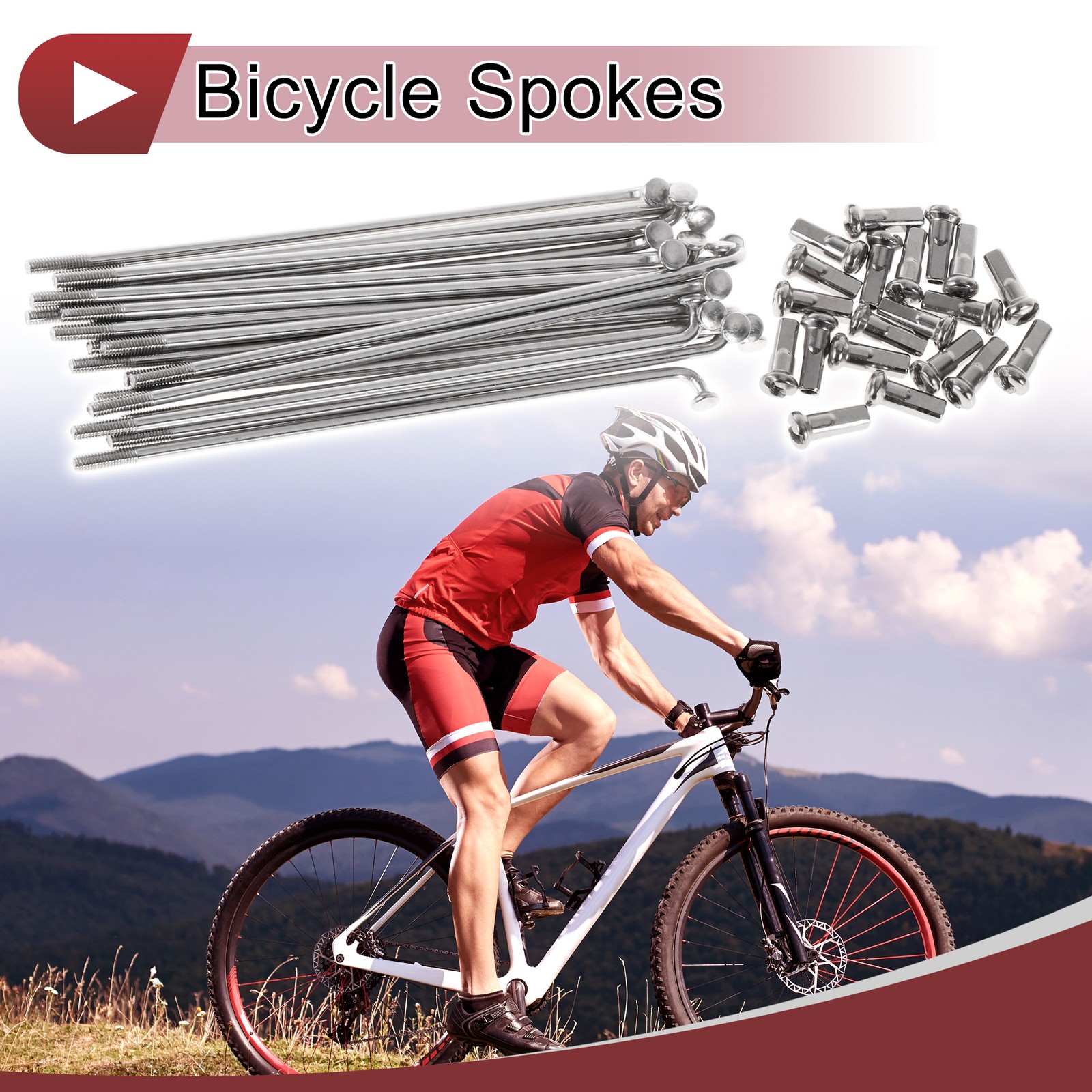 20 Set 13G Bicycle Spokes 89mm Bike Wheel Spokes 304 Stainless Steel Silver Tone