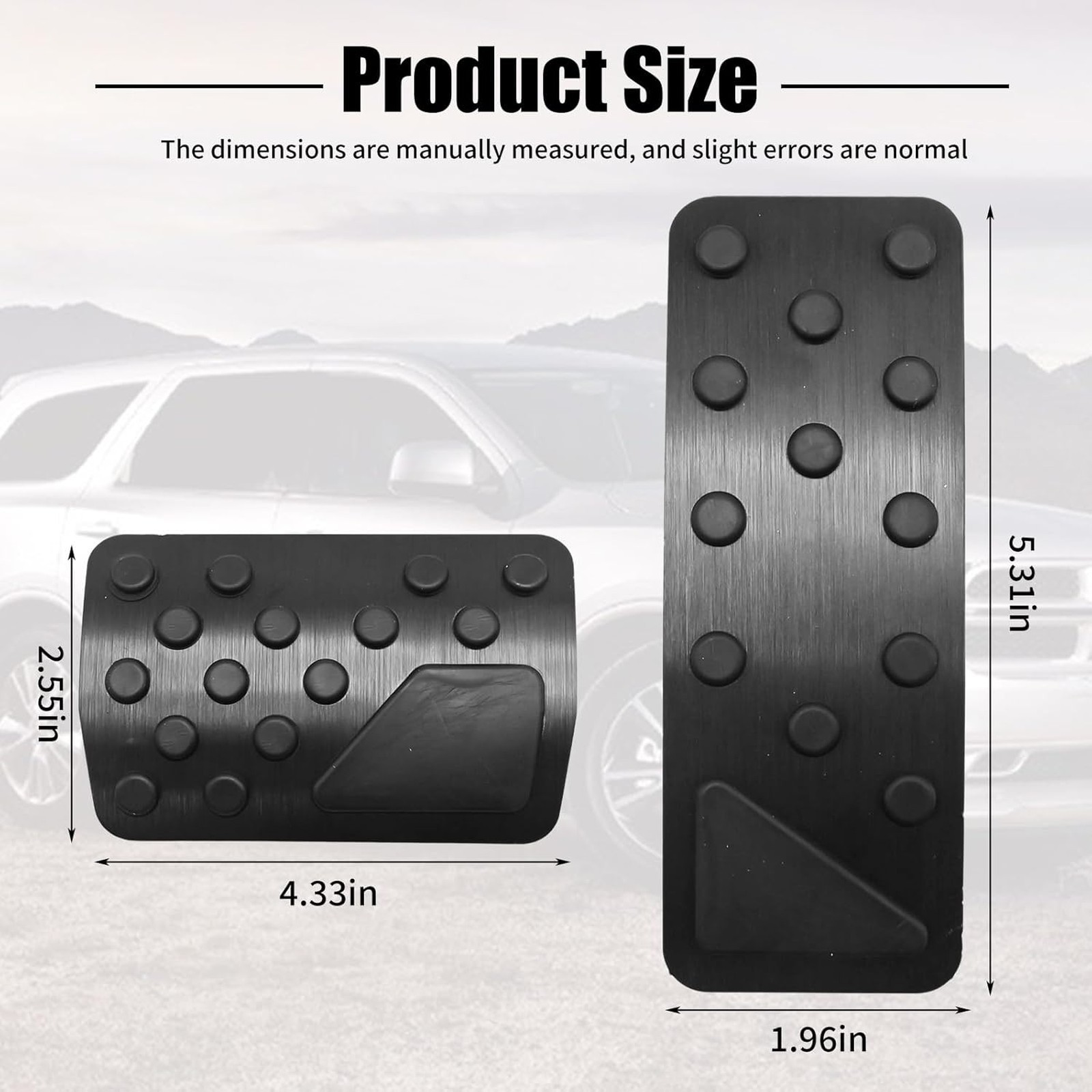 2Pcs Vehicle Pedal Cover Set Non Slip Fit for Dodge Durango Jeep Grand Cherokee