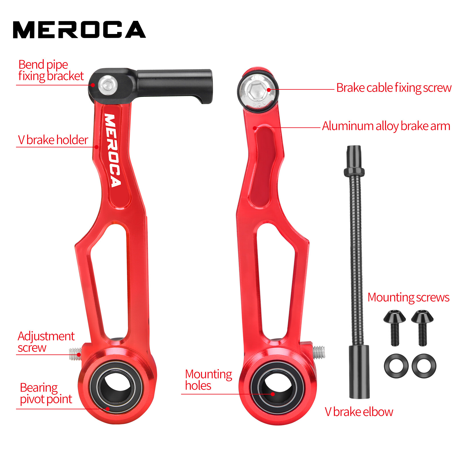 MEROCA MTB Bike V Brake Calipper 82mm 108mm Front/Rear/Set for SHIMANO SRAM Trek