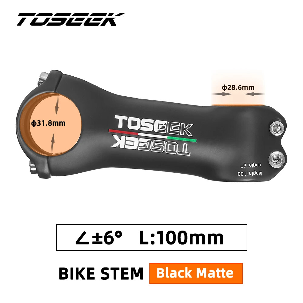 Road Mountain Power Bike Handlebar Carbon Stem 6 Degree 80/90/100/110mm 31.8mm