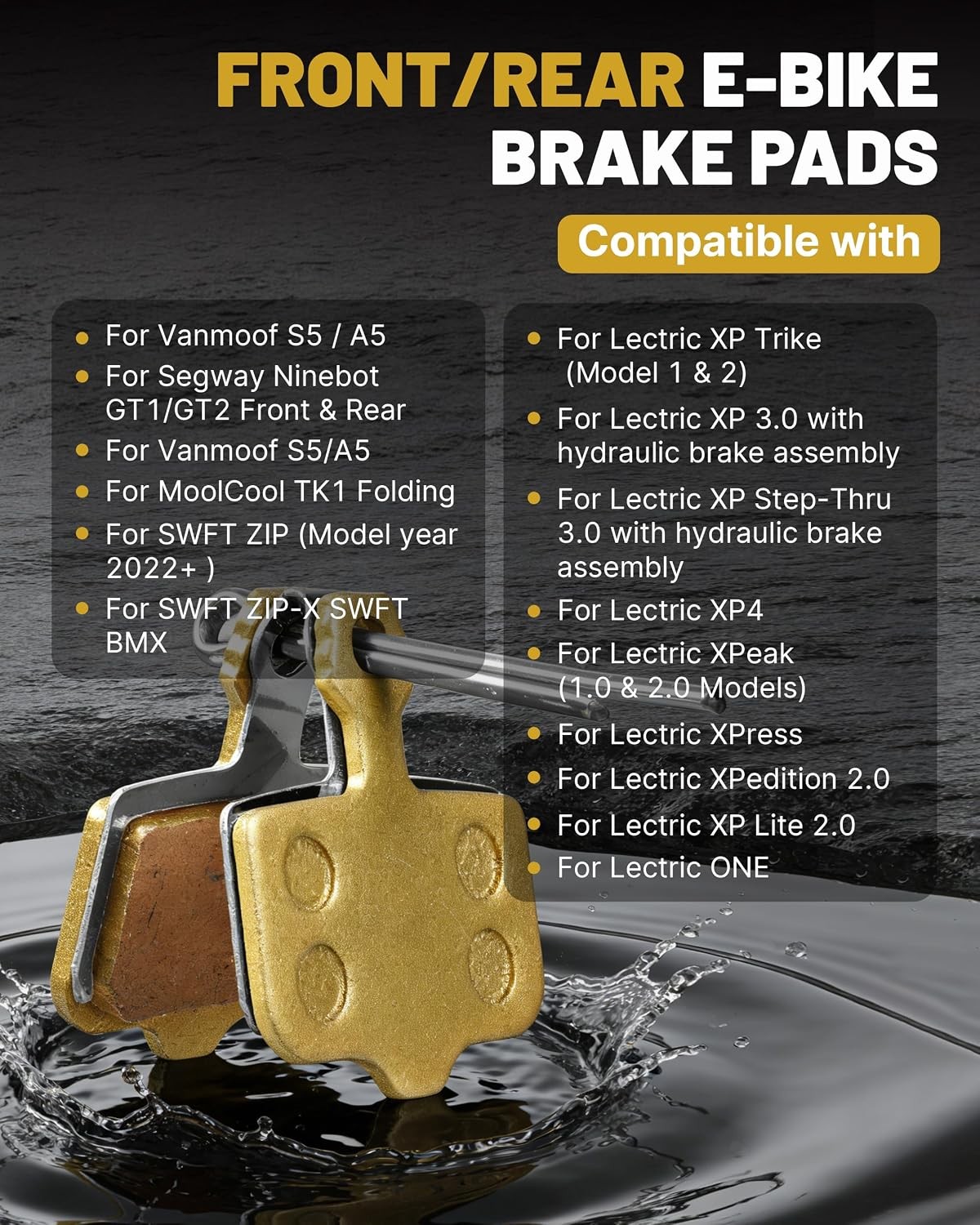 Lectric XP Trike E Bike Brake Pads for XP1&2/XP3&4/Xpeak/Xpress/Xpediti