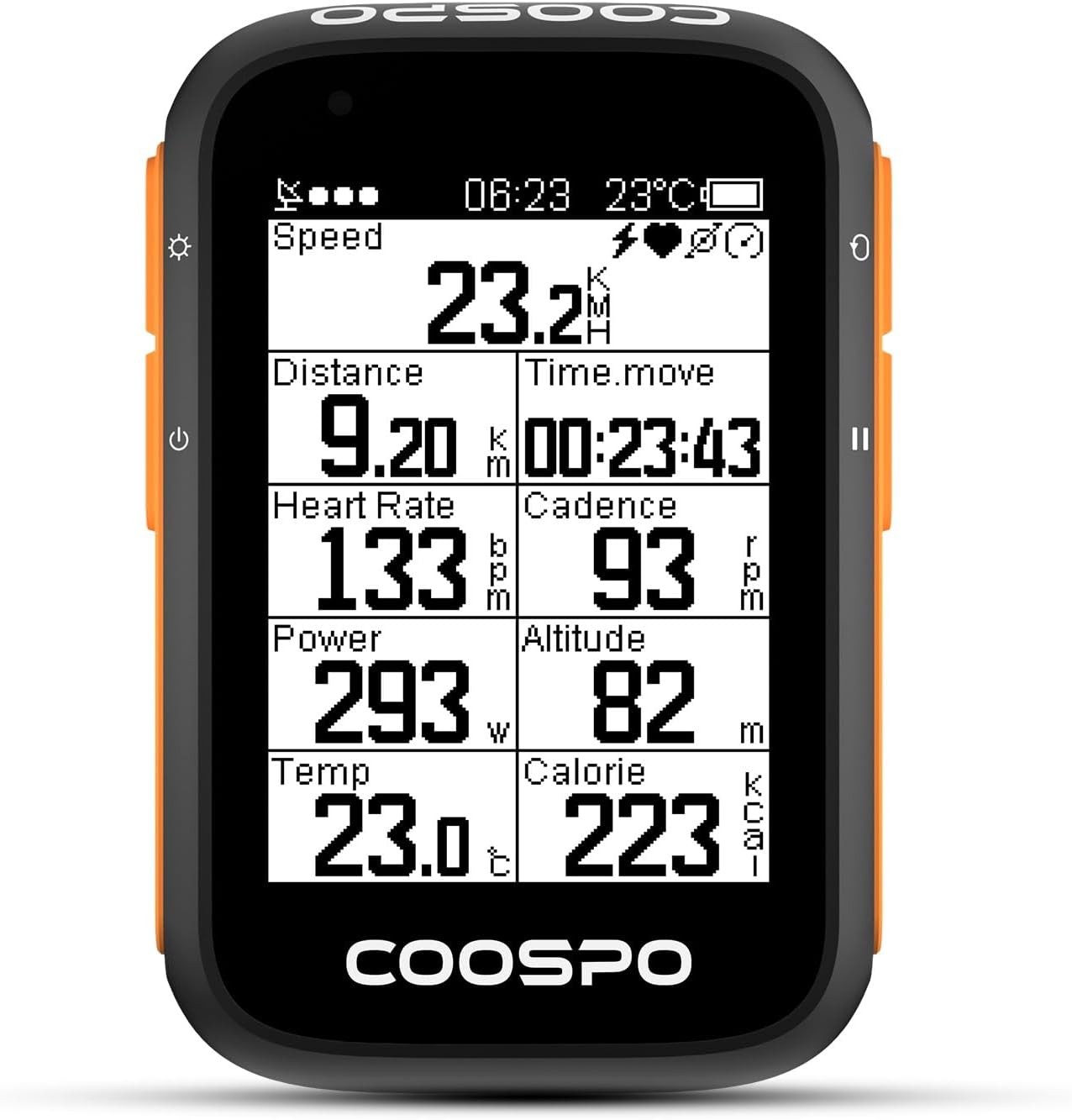 COOSPO Bike Computer Wireless GPS, Speedometer with Auto Black
