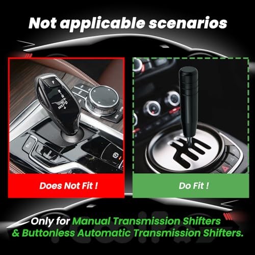Long Shift Knob, 5.12″ Lightweight Car Gear Shifter 5.12“-(4 Adapters)-Red
