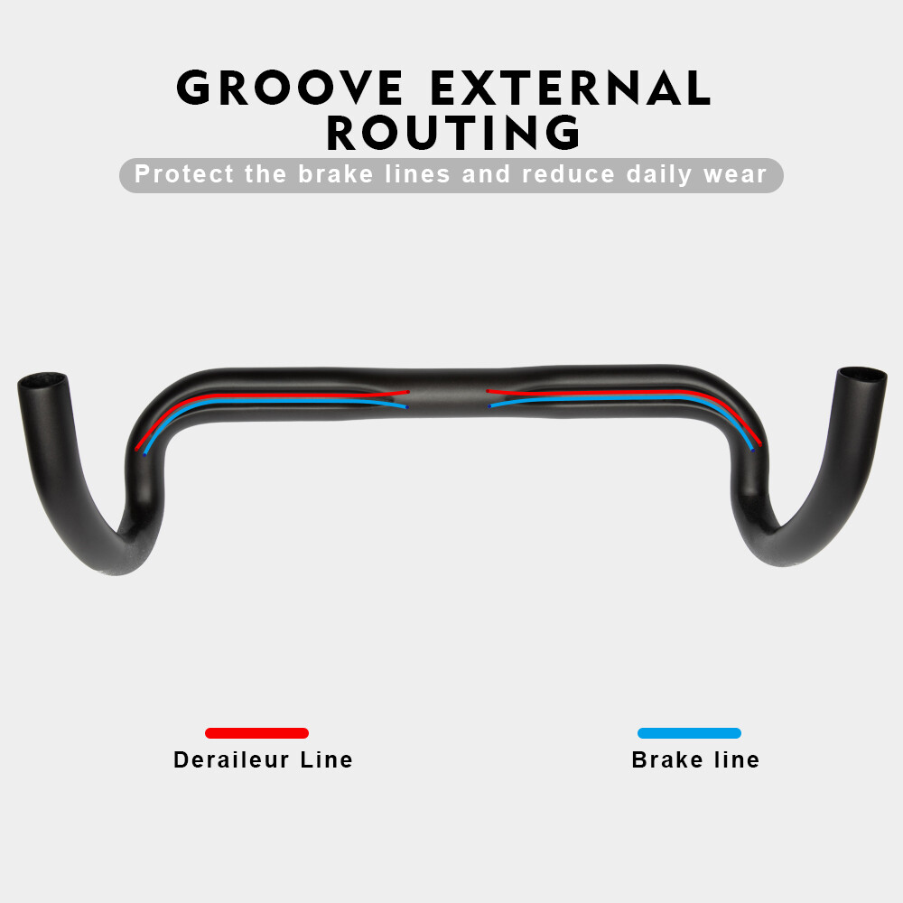 USA Stock Carbon Bike Bent Bar External Routing Racing Bike Drop Handlebar 31.8