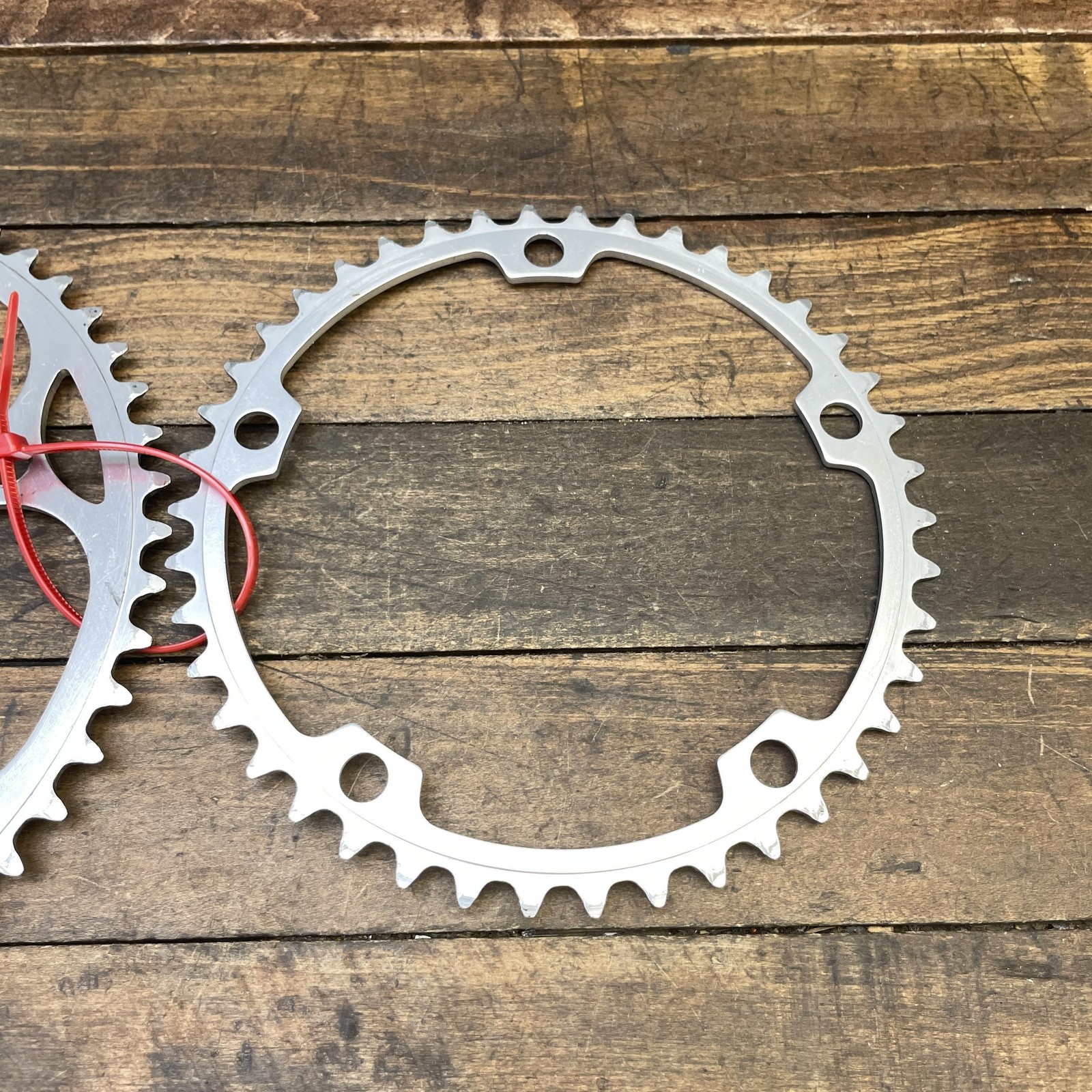Vintage Sugino 52/42T Chainring Set 144 BCD 5-Arm Silver Road Race Alloy AJ