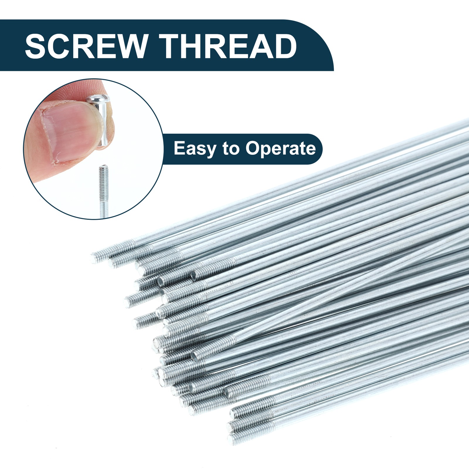 1 Set 13G 205mm Length Bicycle Spokes Nipple 45 Steel Galvanized Universal