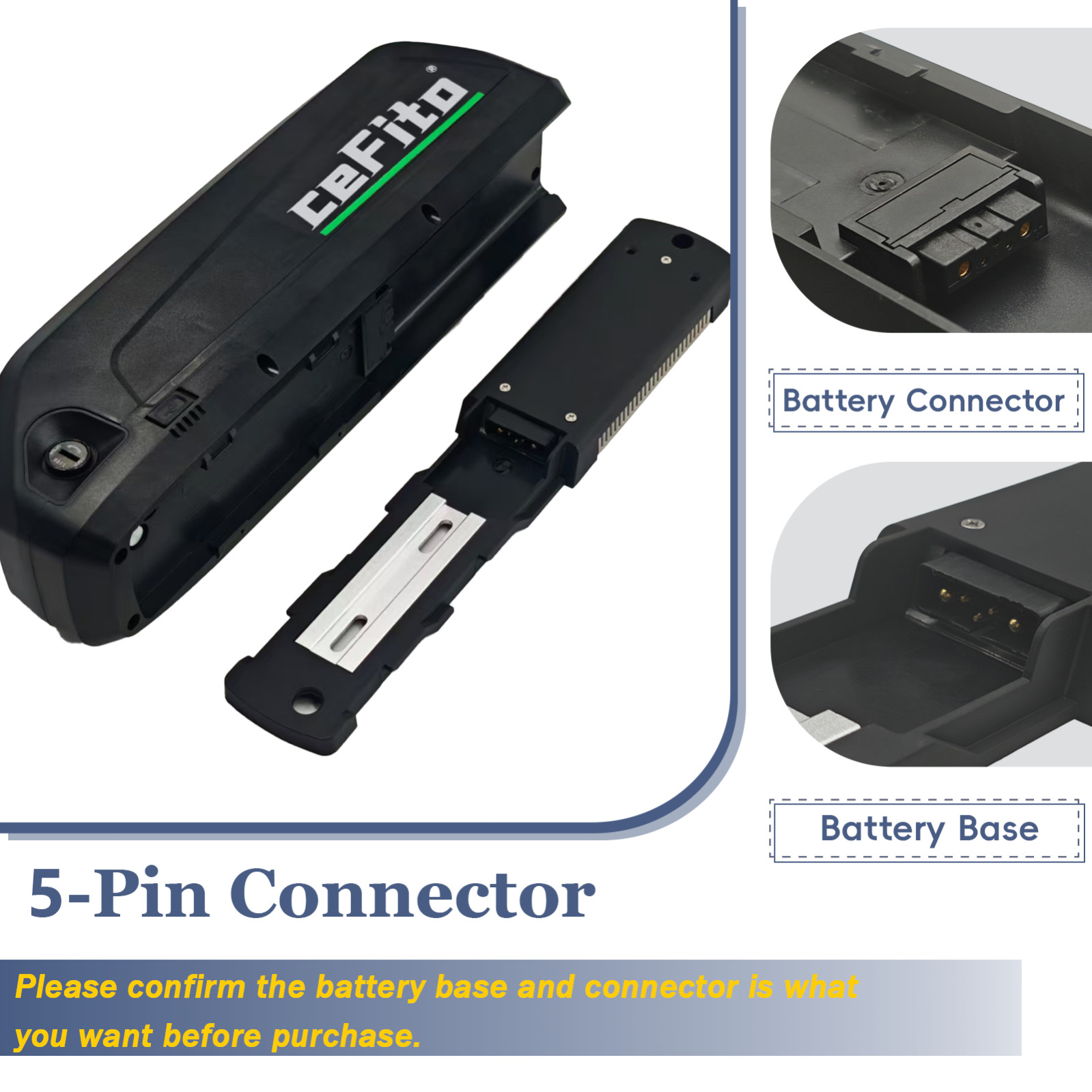 48V 20Ah 16Ah 10Ah Battery for Bikes, with 30A BMS, 5-Pin Connector, USB Port