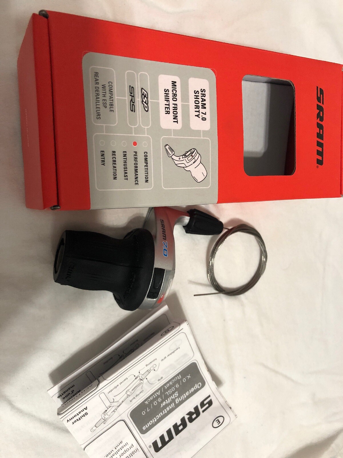 SRAM 7.0 3 Speed Shorty Front MicroTwist Shifter Left Handed Shorty Mountain