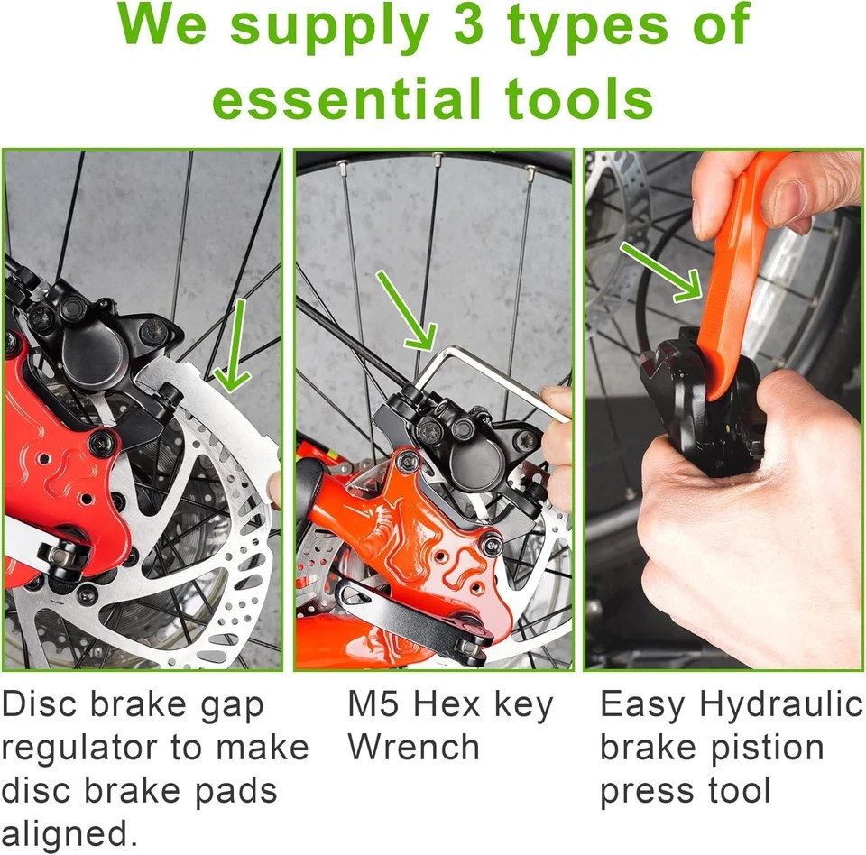 4 Pairs Metal Premium Ebike Brake Pads, Noise Free Disc Brake Pads with Installa