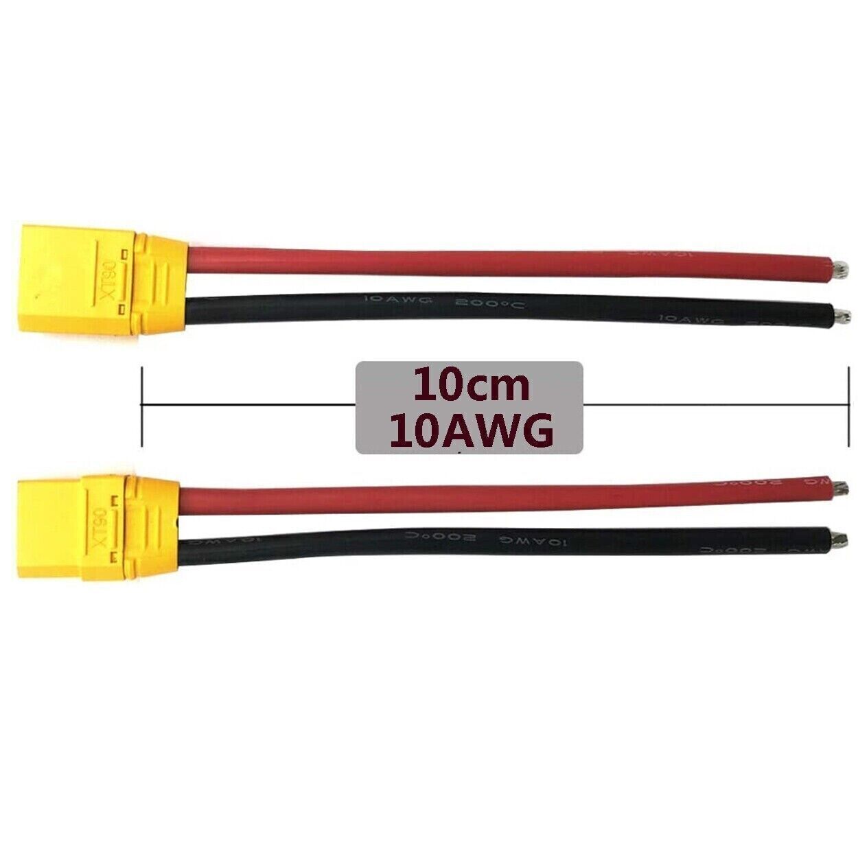 XT90 Male Connector Plug Lead Li-Ion Ebike Battery Charge Cable 10 AWG 100MM RC