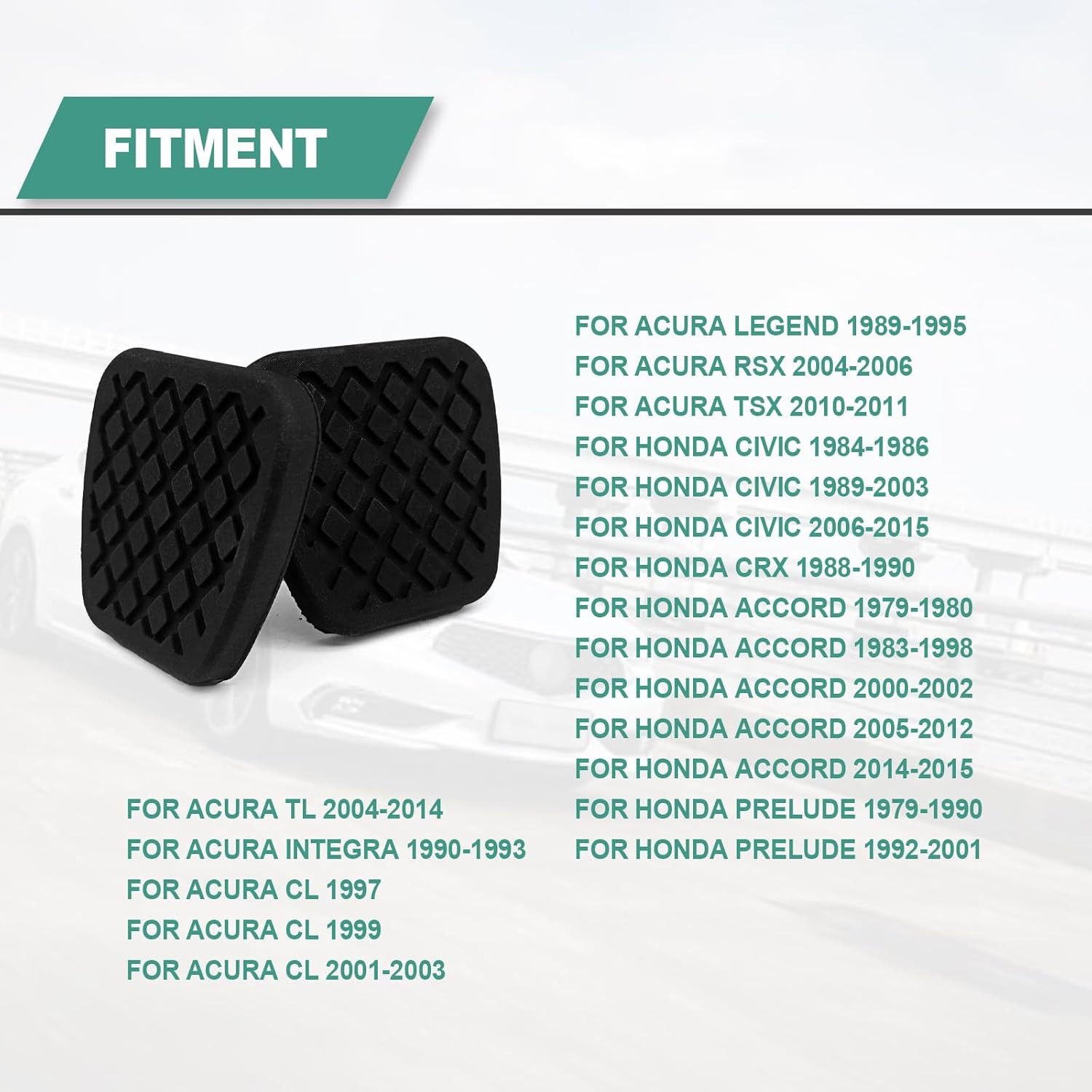 2 x Brake & Clutch Pedal Pad – Rubber Cover Pedal Pad Cover Replacement 46545