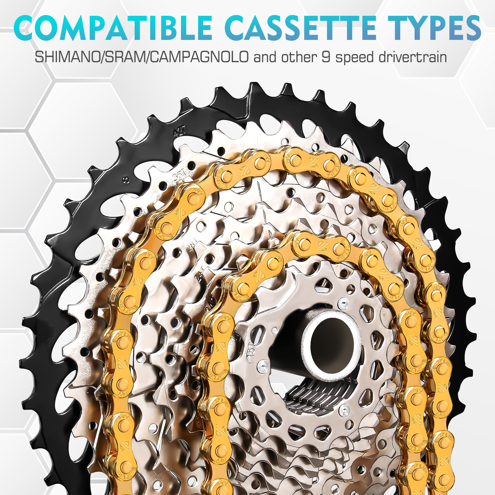 8/9/10/11/12 Speed Chains fit Shimano SRAM KMC 116/126L Road Bike MTB BMX Chain
