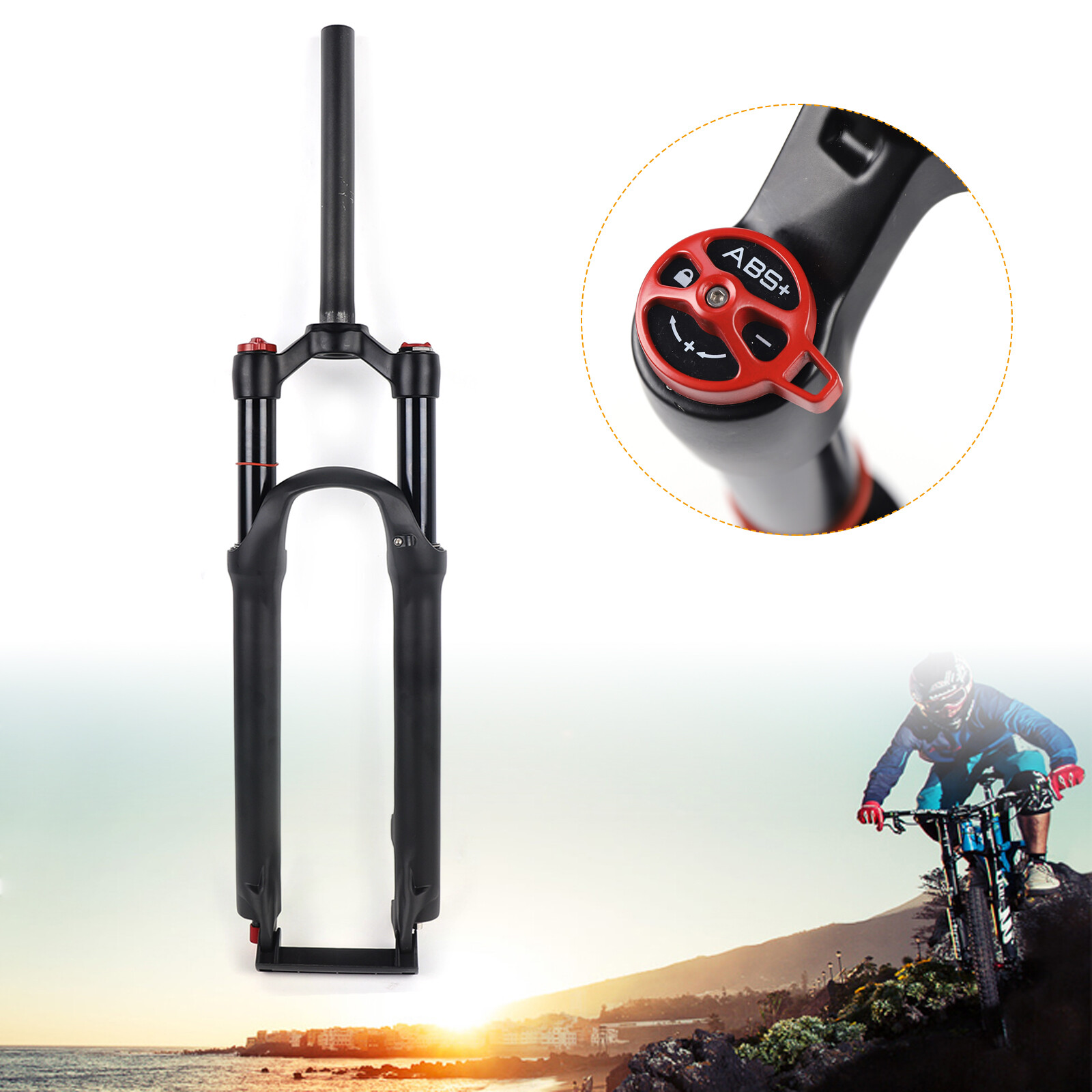 Suspension Fork 26″ Air Shock Rebound 120mm MTB Mountain Bike Fork US Shipping