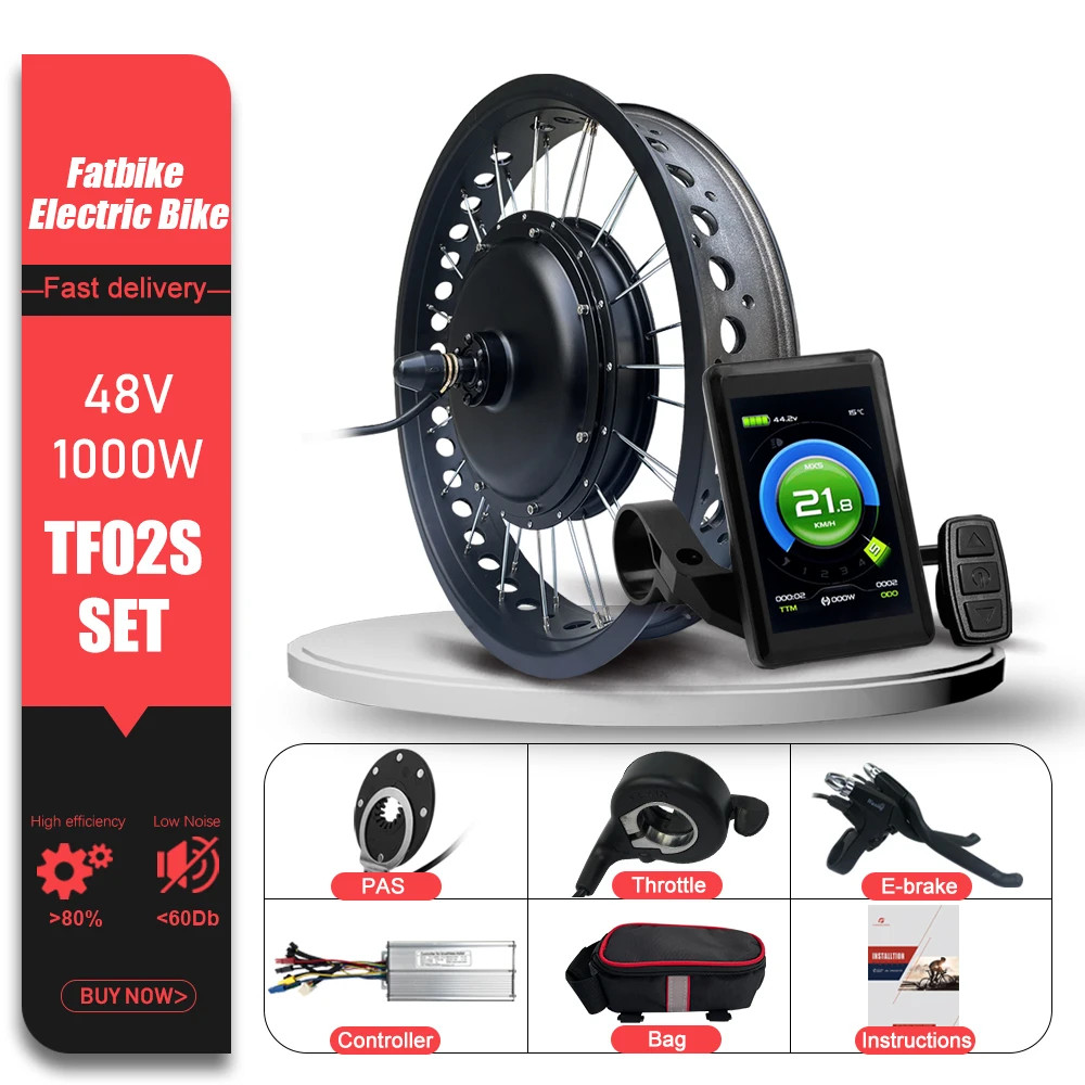 Snow E-bike Fat Tire 48V 1000W 20/24/26in Brushless Rear Rotate Hub Motor Wheel