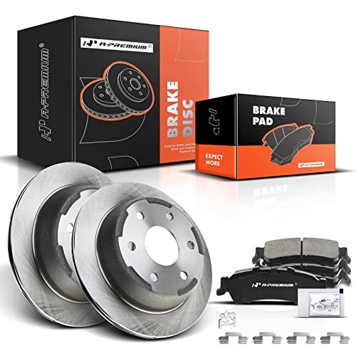 12.80 in (325mm) Disc Brake Rotors + Ceramic Pads kit Compatible Rear Vented