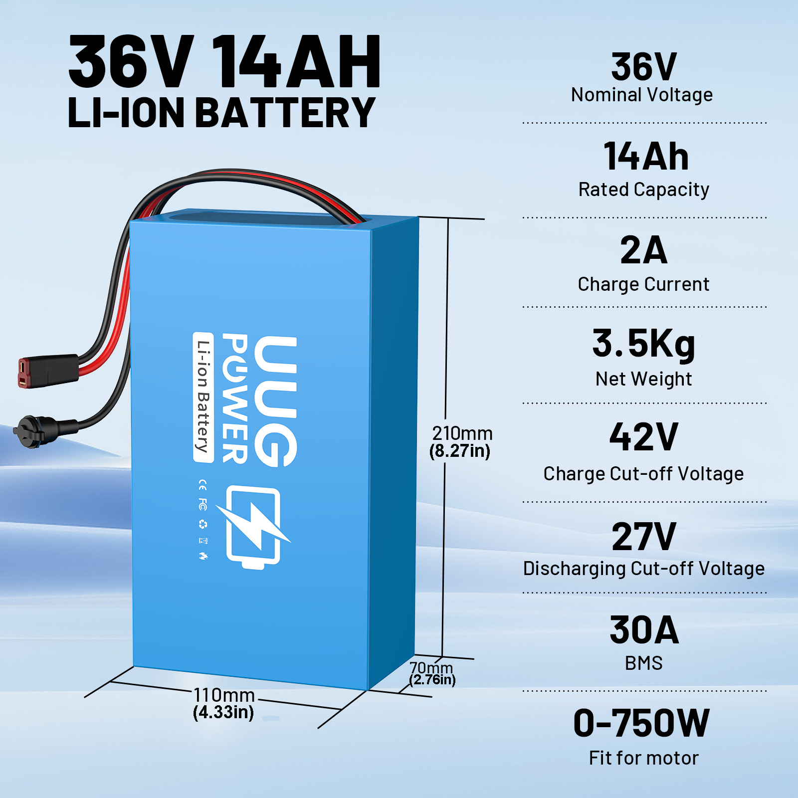 36V 14AH Ebike Battery Built-in Motor of Electric Bike Bicycle