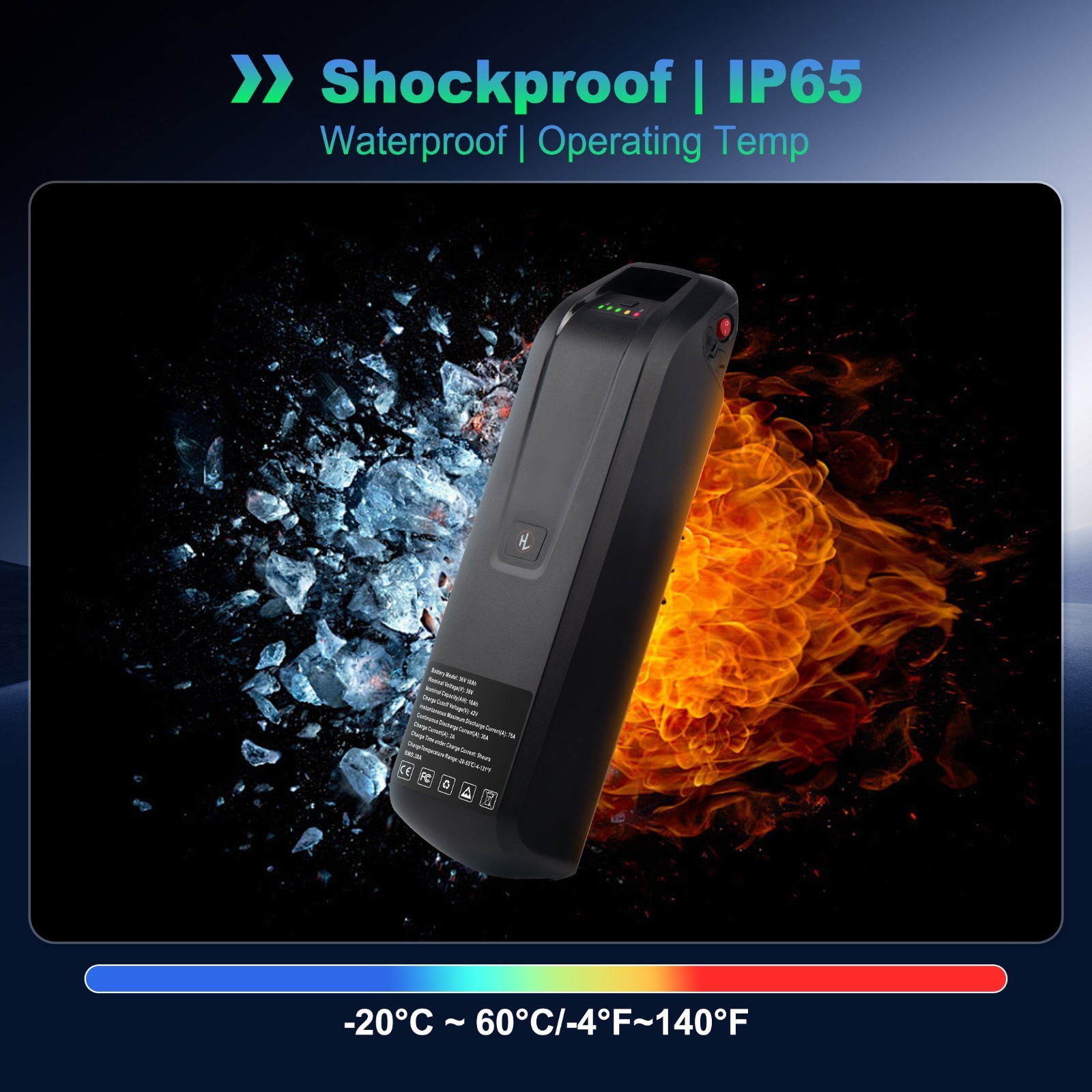 36V 48V 52V 10AH/15AH/20AH Ebike Battery for 200W-2000W Electric Bicycle Bike