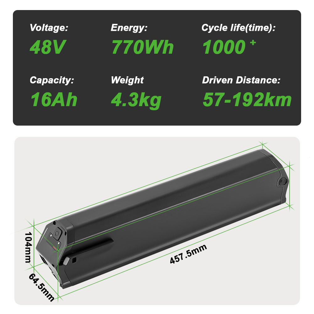 Aventon Pace 500 Battery 48V 16Ah 12.8Ah Ebike Battery for Aventon Electric Bike