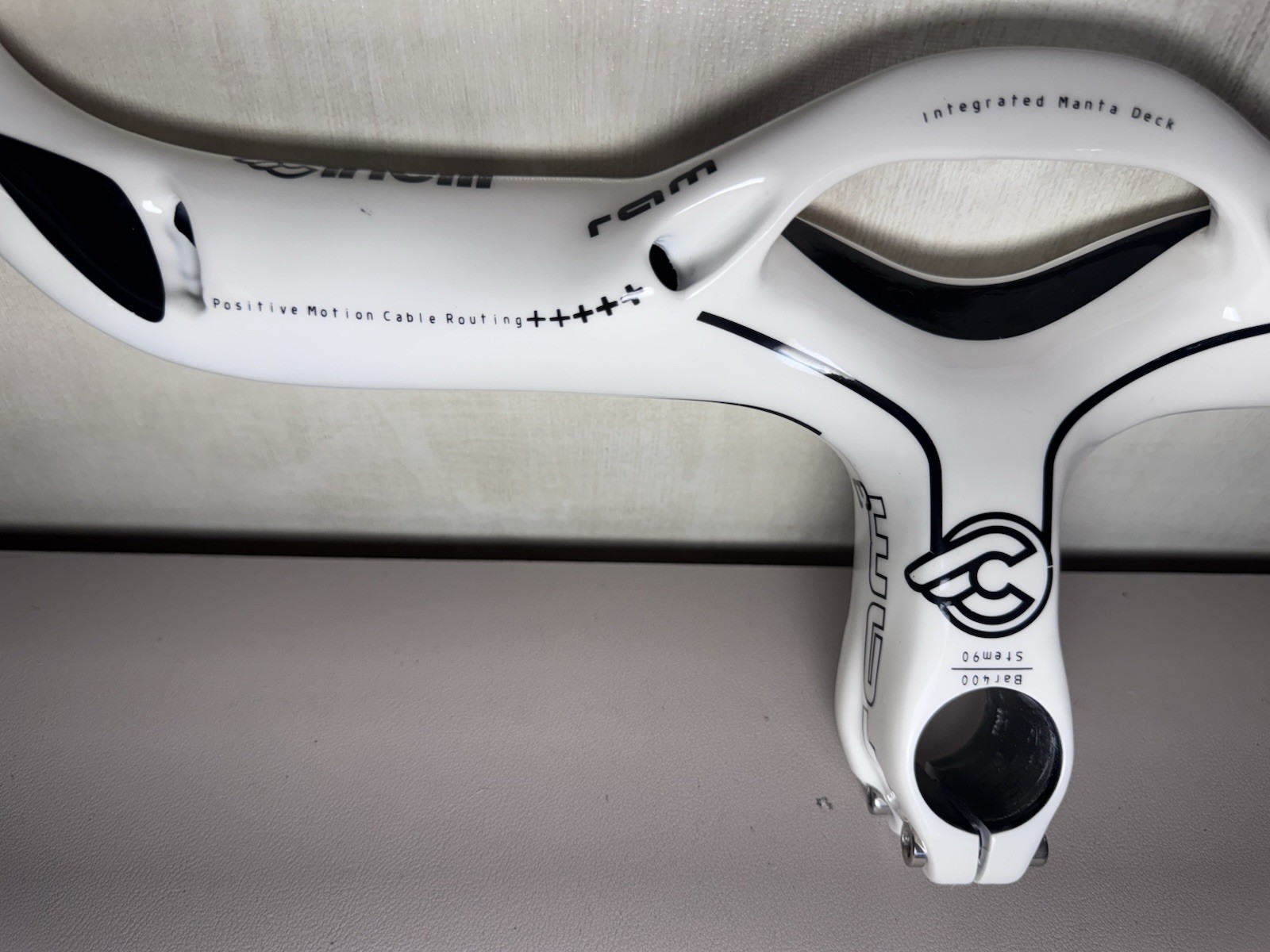 Cinelli RAM 3 Carbon Integrated Handlebar Stem 400mm x 90mm White NOS